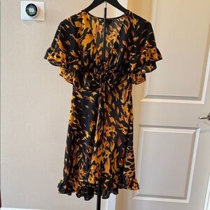Topshop Black and Orange Mini Dress